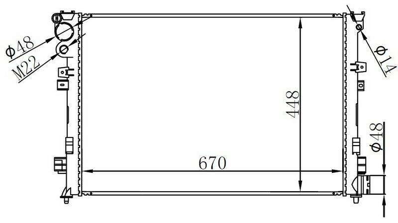 RADYATOR BRAZİNG MT 670X448X22 JUMPY 1.9D/ SCUDO 2.0 JTD 61875A