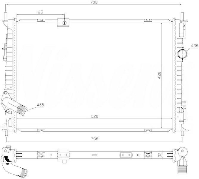 RADYATOR BRAZİNG A/M 628X428X32 QASHQAİ 1.6 DCİ 2007 68733