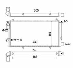 RADYATÖR C15 00-05 1.9D KLİMASIZ MEK 530x287x35