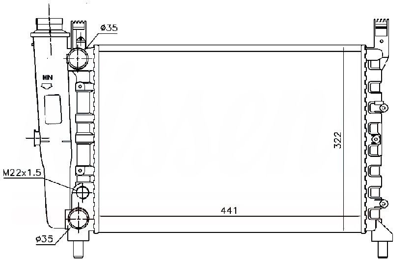 RADYATOR MECHANİCAL MT 440X322X34 UNO 70