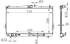 RADYATÖR BRAZİNG SANTAFE 04 01-06 AC KLİMASIZ OTOM 390x718x26