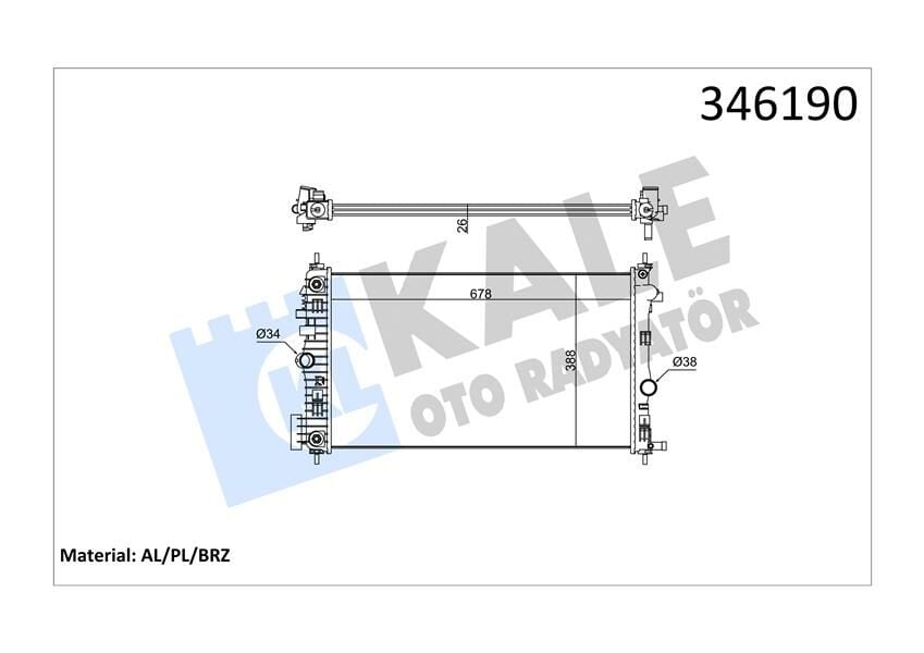 RADYATÖR OPEL INSIGNIA 2.0 CDTİ 08 OTOM.ŞANZ. KLİMALI AL/PL/BRZ