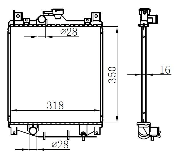 RADYATOR BRAZİNG MT 350X328X16 SWİFT 1.0İ/1.3İ 91- 64173