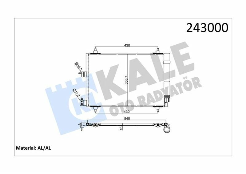 KLİMA KONDENSERİ PARTNER 02 BERLINGO 02 XSARA 00-05 1.9D-2.0HDI 364x16