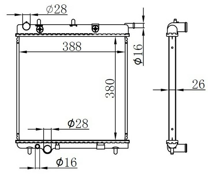 RADYATOR BRAZİNG AT 380X388X26 C3 1.4İ 02 61279