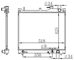 RADYATOR BRAZİNG AT 425X518X26 GRAND VİTARA 1.6 2004 641757