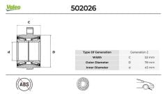 ÖN TEKER BİLYASI PORYALI TRANSIT V184 00 06 ABS LI 45x115x53 BTF1125B