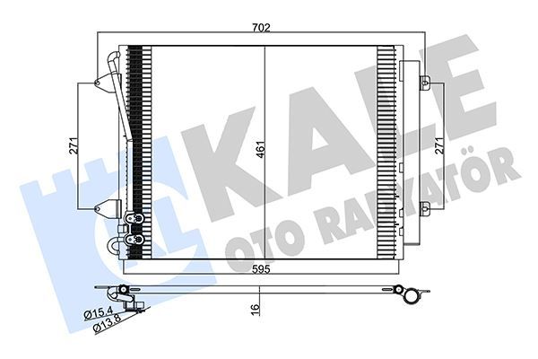 KLİMA KONDENSERİ PASSAT 05 1.4TSI-1.8TSI-2.0TSI-3.2FSI-3.6FSI 575X460X16 AL/AL