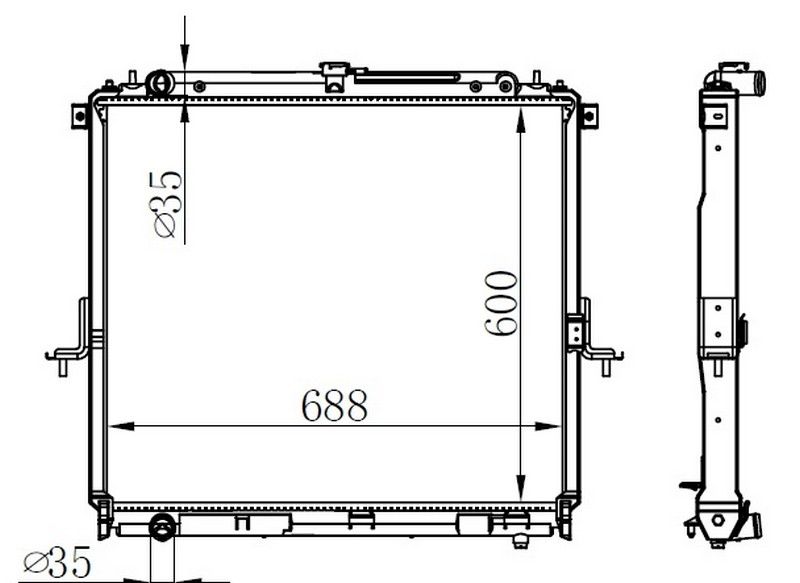 RADYATOR BRAZİNG MT 600X688X26 NAVARA - 2.5DCI 05-