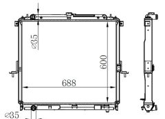 RADYATOR BRAZİNG MT 600X688X26 NAVARA - 2.5DCI 05-