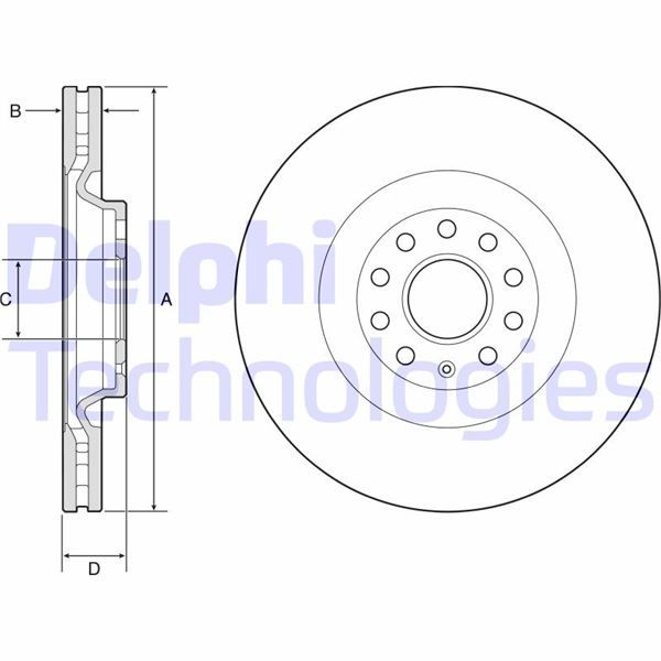 FREN DİSKİ TEKLİ PAKET - BOYALI. DELİKLİ ÖN AUDI // SEAT; TT // LEON 01/2013