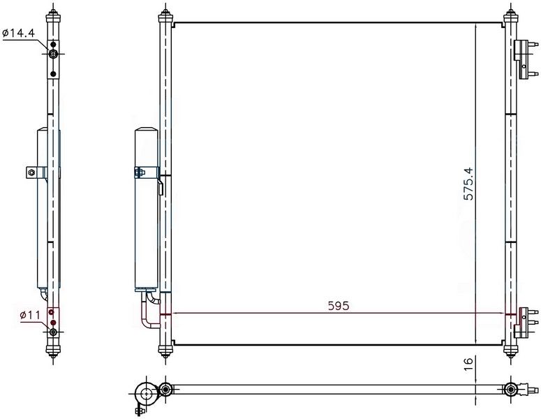 KLİMA BRAZİNG CONDENSER A/M 595X575X16 SPORT 3.0 TD 2013 940408