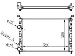 RADYATÖR BRAZİNG PALIO 1.2-1.4i 05 AC /- MEK 520x358x22