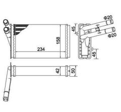 KALORİFER RADYATÖRÜ PASSAT 96-00 A4 95-00 234x157x42