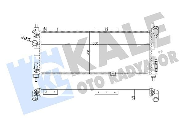 SU RADYATÖRÜ OPEL CORSA B-COMBO-TIGRA 1.2I 1.4I 1.6I 16V 93 AT AC MEKANİK 680x268x32