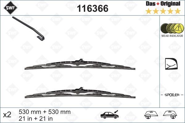 SİLECEK SWF 70 65cm SPOİLERLİ NEW BEETLE-PASSAT 09/96-05/02 SUPERB AUDI TT