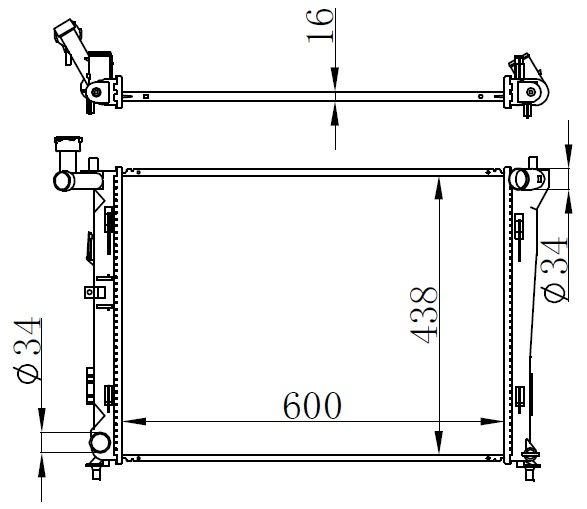 x RADYATÖR BRAZİNG İ30-ELANTRA 1.6İ 06 MEK 600x438x16