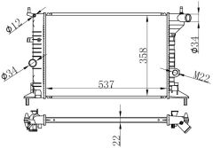 RADYATOR BRAZİNG MT 537X358X22 VECTRA B 1.6/2.0 AC-95 630681