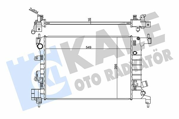 RADYATÖR CHEVROLET AVEO 1.2 1.4 11 MT 16MM AL/BRZ 549X398X16