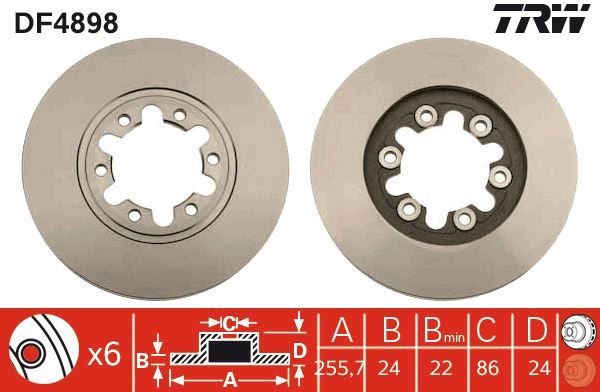 ÖN FREN AYNASI RANGER 4x2-MAZDA B-SERIE 99 255.7x24x6DLxHAVALI
