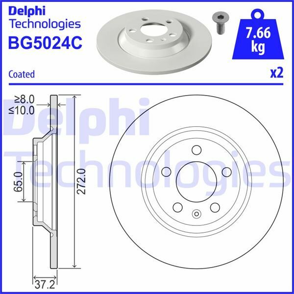 FREN DİSKİ ÇİFTLİ PAKET - BOYALI. DELİKSİZ ARKA AUDI A1 SPORTBACK GBA // VW POLO VI AW1. BZ1 1 1/2017