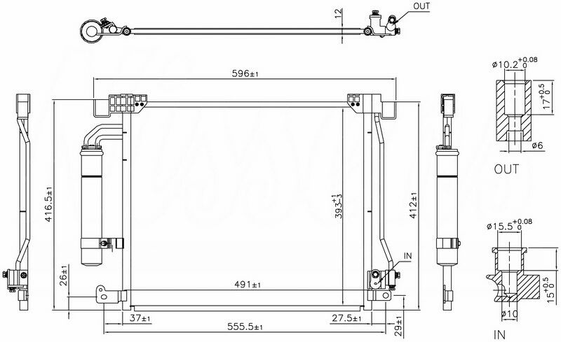 KLİMA BRAZİNG CONDENSER A/M 491X414X12 JUKE 1.5 DCİ 2010 / 1.6 DIG 2010 / 1.2 DIG 2010 940555