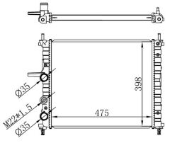 RADYATÖR BRAZİNG BRAVO-BRAVA-MAREA 1.2i-1.4i-1.6i 96 MEK. 475x395x22