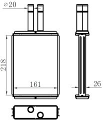 KALORİFER RADYATÖRÜ BRAZİNG VECTRA B BORULU 220x165x26