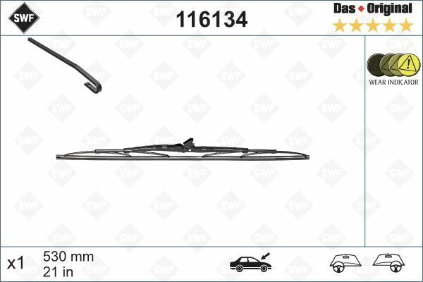 x 116114 SİLECEK SWF 53cm x1 CORDOBA-TRANSPORTER MATIZ A4 IBIZA CADDY GOLF III IV PASSAT POL