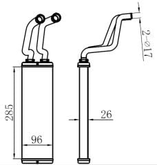 KALORİFER BRAZİNG HEATER A/M 285X095X26 KOMATSU WA420-440-470