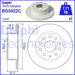 FREN DİSKİ ARKA SKODA OCTAVIA III 12 20 253x10x61.4