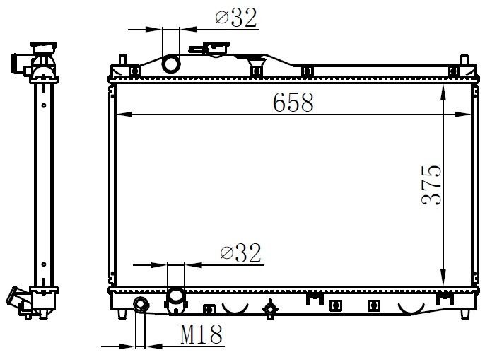 RADYATOR BRAZİNG MT 375X658X16 S2000 2.0İ 1999 68145