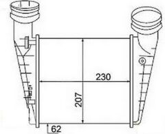 TURBO RADYATÖRÜ INTERCOOLER VW PASSAT-SUPER B 1.9TDI-2.0 TDI 00 230X203X62 MEK.-OTOM.