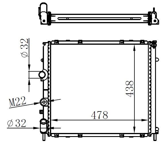 RADYATOR BRAZİNG MT 478X438X32 KARSAN J10