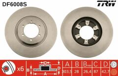 ÖN FREN DİSKİ ADET HYUNDAI TERRACAN HP 03-06 303x28x6DLxHAVALI