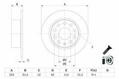 FREN DİSKİ ARKA SKODA OCTAVIA III 12 20 253x10x61.4
