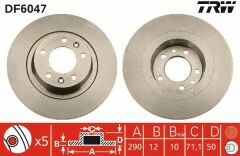 ARKA FREN DİSKİ PEUGEOT 407 6C 290x10x5DLxDOLU