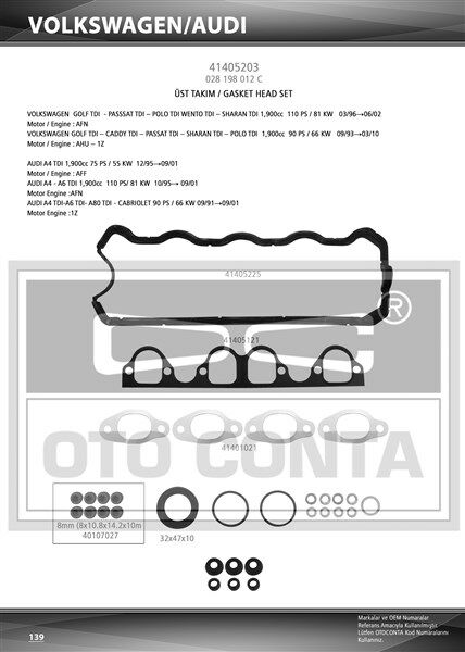 ÜST TAKIM CONTASI SKC SİZ KEÇELİ GOLF III-PASSAT 1.9TDI