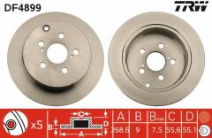 ARKA FREN AYNASI TOYOTA CELICA 99-05 PRIUS 03-09 269x7.5x5 DLxDOLU