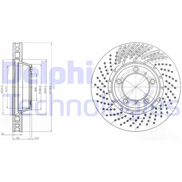 FREN DİSKİ TEKLİ PAKET - BOYALI. DELİKLİ ÖN PORSCHE 911 05/2000