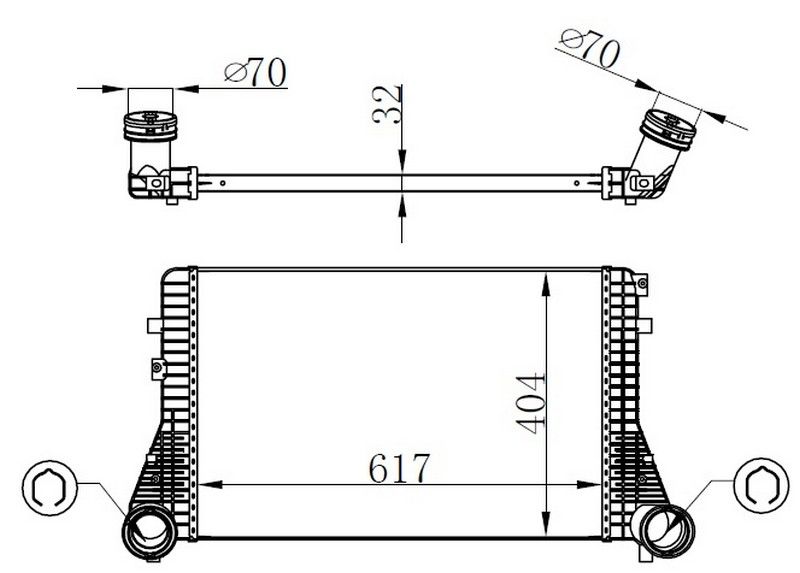 TURBO RADYATÖRÜ INTERCOOLER AUDI A3-GOLF V-JETTA-PASSAT 05 GOLF VI 08 617X389X32 MEK.-OTOM.