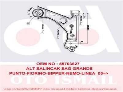 SALINCAK SAĞ FIORINO-BIPPER-NEMO 08 LINEA 07 GRANDE PUNTO-PUNTO 06 PUNTO EVO 08