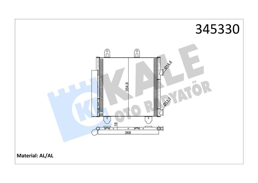 KLİMA KONDENSERİ KURUTUCU İLE P108-C1 II-TOYOTA AYGO 1.0 VTİ-1.2 VTİ 14 MEK AL/AL
