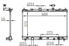 RADYATOR BRAZİNG AT 375X668X16 SX-4 CROSS 1.6İ 2013 606147