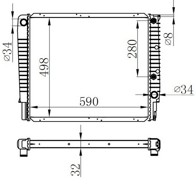 RADYATOR BRAZİNG AT 590X498X32 960 2.4İ 90 65530A