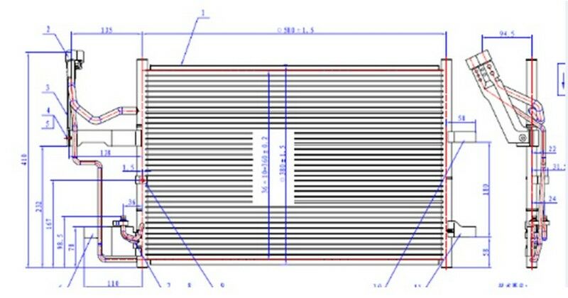 x KLİMA KONDENSERİ BRAZİNG MAZDA 3 03 600x380x16