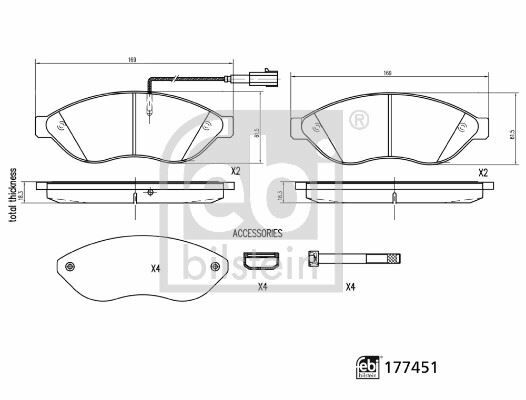 ÖN BALATA DUCATO 3-4-BOXER 3-4-JUMPER 3-4 06 11 16Q-20Q- KARSAN JEST TEK FİŞLİ