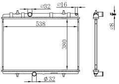 RADYATÖR 307-407-C4-C5-BERLINGO-PARTNER1.6-1.8-2.0 HDİ AC KLİMASIZ MEK 380x552x26
