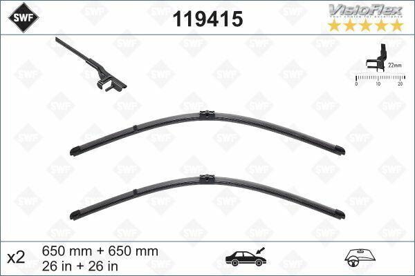 SİLECEK 65 65cm FLATBLADE-MUZ TİPİ XSARA PICASSO 99 574381-119417