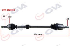 KOMPLE AKS SAĞ KALOS 1.4 16V-AVEO 1.4 16V 03-08 ABS Lİ 48DİŞ 930mm AUTO.